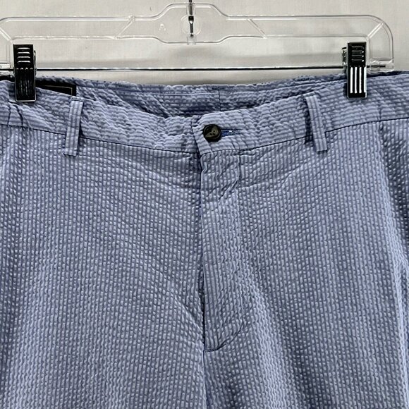 Chatham Chino Company Seersucker Short Mens 38 Lightweight Summer Striped Blue - Picture 3 of 11